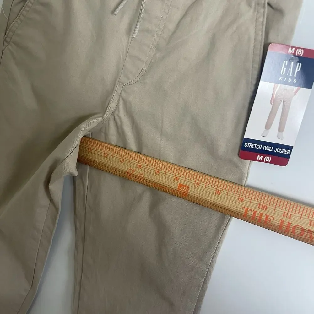 GAP Kids Boys Stretch Twill Jogger Pants Bottom, Khaki, Medium‎ (8)
